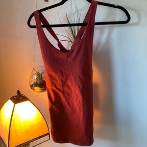 NWT Prana tank with cute double X-Strap back design. Cranberry. Size Medium